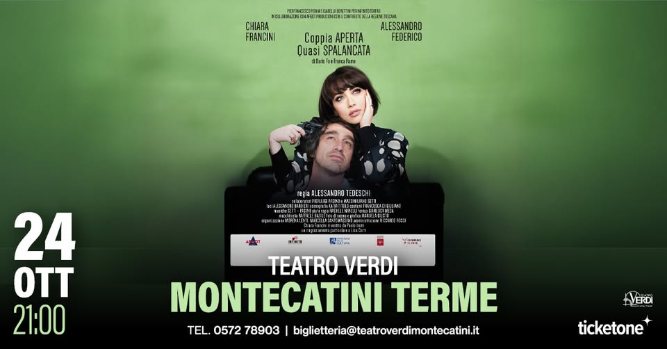 Evento CHIARA FRANCINI – Coppia Aperta Quasi Spalancata Locandina CHIARA FRANCINI – Coppia Aperta Quasi Spalancata - sabato 24 ottobre ore 21:00 - 23:00