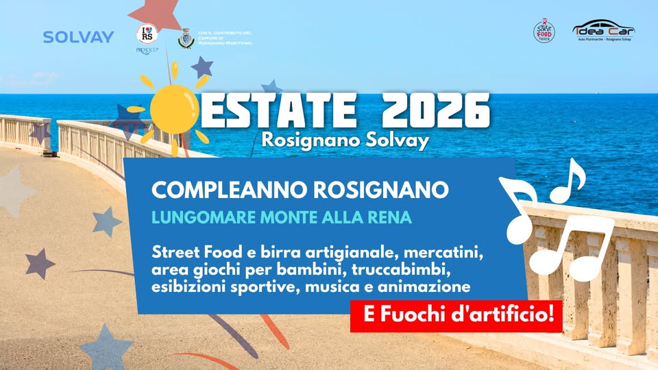 Evento Compleanno di Rosignano Locandina Compleanno di Rosignano - da martedì 18 agosto - giovedì 20 agosto 2026 ore 15:00 ore 23:15