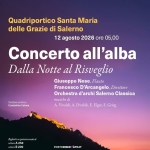 Immagine evento Concerto all’Alba – Dalla notte al risveglio a Salerno (SA) Concerto all'Alba - Dalla notte al risveglio a Salerno (SA) il 12 agosto 2026