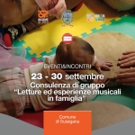 Immagine evento Consulenza di gruppo “Letture ed esperienze musicali in famiglia” a Susegana (TV) Consulenza di gruppo "Letture ed esperienze musicali in famiglia" a Susegana (TV) il 23 settembre 2026