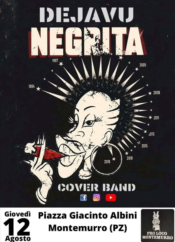 Evento Cover Negrita Locandina Cover Negrita - giovedì 12 agosto ore 21:30 - 23:30