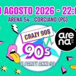 Immagine evento Crazy90S @Arena54 – Corciano (Pg) a Corciano (PG) Crazy90S @Arena54 - Corciano (Pg) a Corciano (PG) il 29 agosto 2026