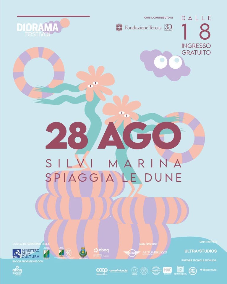 Evento Diorama Festival – Silvi Marina, Spiaggia Le Dune – Ingresso Gratuito Locandina Diorama Festival – Silvi Marina, Spiaggia Le Dune – Ingresso Gratuito - venerdì 28 agosto ore 18:00 - 20:00