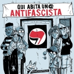 Immagine evento Distribuzione adesivi “qui abita un@ antifascista” a Pavia (PV) No photo description available.