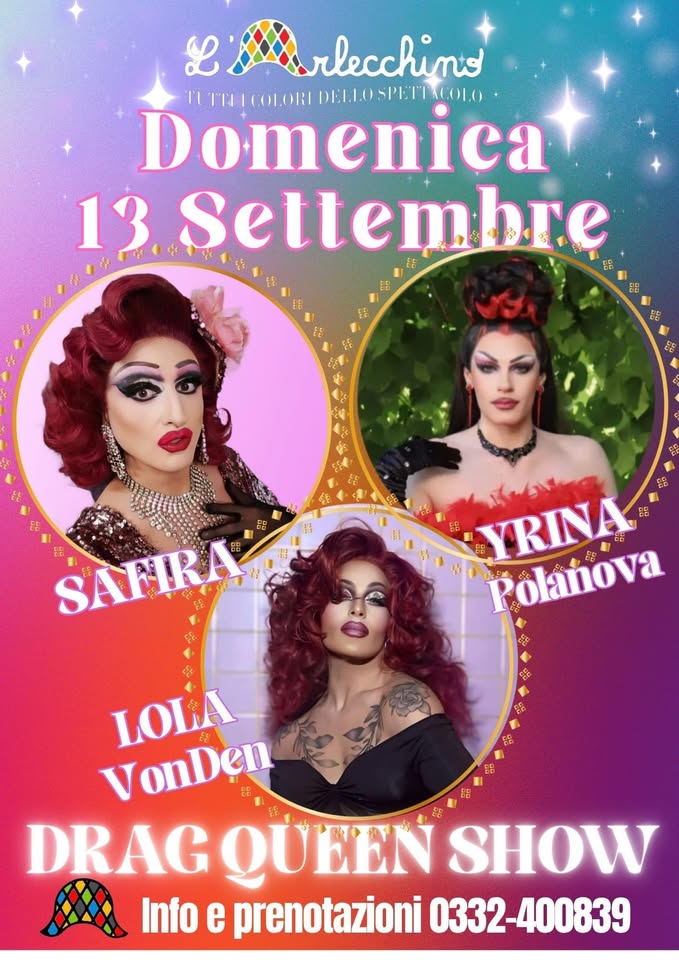 Evento Drag Queen Show@L’arlecchino Show Bar Locandina Drag Queen Show@L’arlecchino Show Bar - domenica 13 settembre ore 20:00 - 22:00