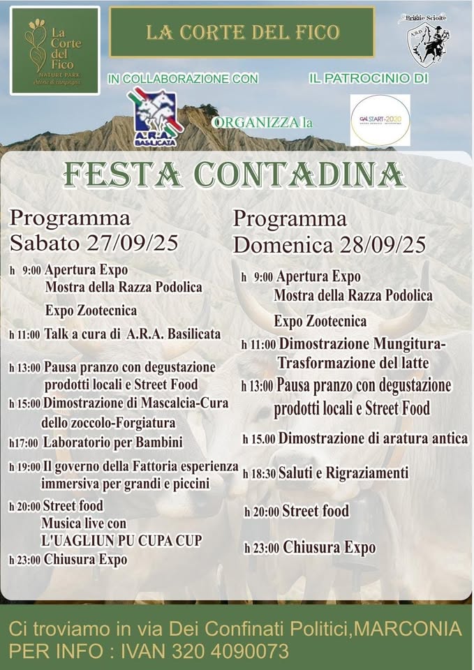 Evento festa contadina Locandina festa contadina - da sabato 27 settembre - domenica 28 settembre 2025 ore 08:00 ore 22:00