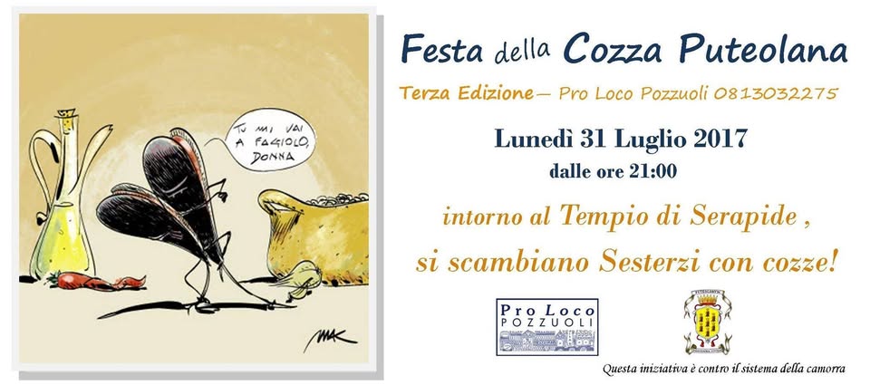 Evento Festa della Cozza Puteolana Locandina Festa della Cozza Puteolana - lunedì 31 luglio ore 21:00 - 02:00