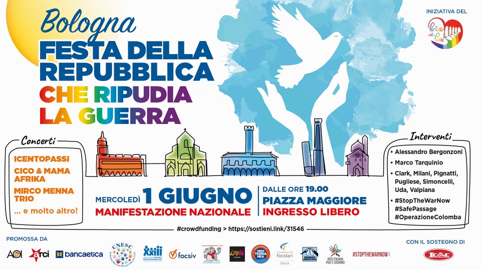 Evento Festa Della Repubblica Che Ripudia La Guerra Locandina Festa Della Repubblica Che Ripudia La Guerra - mercoledì 1 giugno ore 19:00 - 21:00