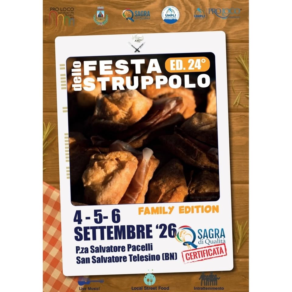 Evento Festa dello Struppolo Locandina Festa dello Struppolo - da venerdì 4 settembre - domenica 6 settembre 2026 ore 20:00 ore 23:59