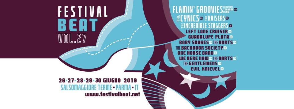 Evento Festival Beat 27 – Battle of the bands – Salsomaggiore (Italia) Locandina Festival Beat 27 – Battle of the bands – Salsomaggiore (Italia) - da mercoledì 26 giugno - domenica 30 giugno 2019 ore 18:00 ore 23:30