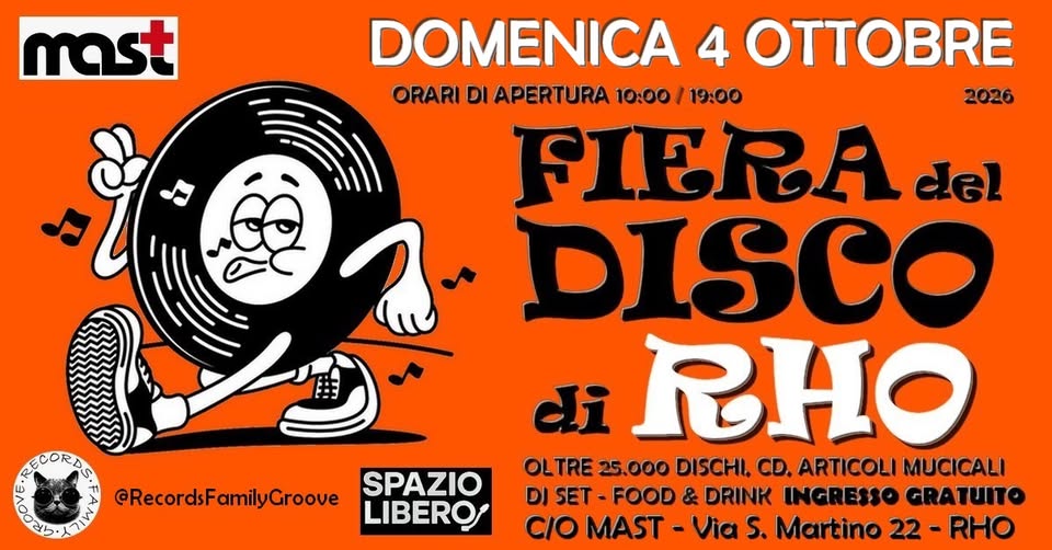Evento Fiera Del Disco Di Rho Locandina Fiera Del Disco Di Rho - domenica 4 ottobre ore 10:00 - 19:00