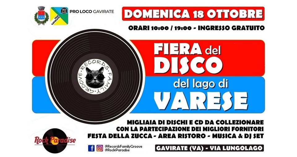 Evento Fiera Del Disco – Lago Di Varese Locandina Fiera Del Disco – Lago Di Varese - domenica 18 ottobre ore 10:00 - 19:00
