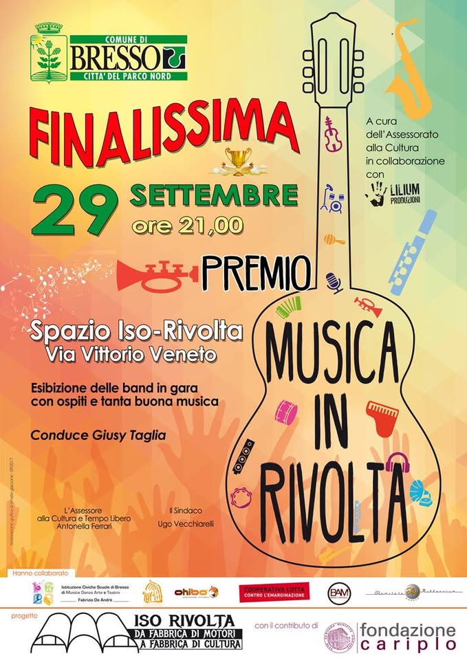 Evento Finale Premio Musica in Rivolta Locandina Finale Premio Musica in Rivolta - venerdì 29 settembre ore 21:00 - 00:00