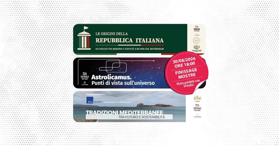 Evento Finissage mostre estate 2026 Locandina Finissage mostre estate 2026 - domenica 30 agosto ore 18:00 - 19:30