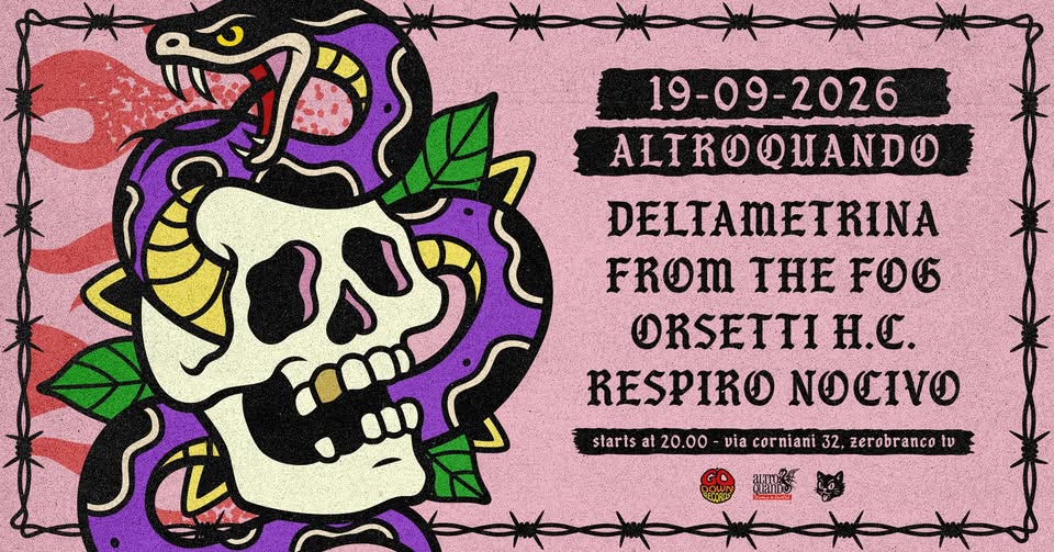 Evento From The Fog Respiro Nocivo Orsetti Hc @Altroqundo Locandina From The Fog Respiro Nocivo Orsetti Hc @Altroqundo - sabato 19 settembre ore 18:00 - 20:00