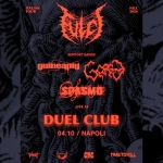 Immagine evento Fulci Guineapig Gorge Spasmo – Duel Club, Napoli – 04.10.2026 a Pozzuoli (NA) May be an illustration of text that says 'ITALIAN TOUR FALL 2026 SUPPORT SUPPORTBANDS BANDS quineapig তষद Sasya LIVEAT DUEL CLUB 04.10/NAPOLI 04.10 NAPOLI বস্প CBC TIMETOKILL'