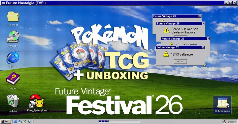 Evento Future Vintage – Fiera Pokémon Locandina Future Vintage – Fiera Pokémon - da sabato 12 settembre - domenica 13 settembre 2026 ore 10:00 ore 20:00