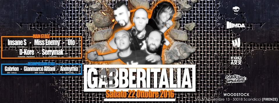 Evento Gabberitalia Decompression Stage 22/10/2016 Locandina Gabberitalia Decompression Stage 22/10/2016 - sabato 22 ottobre ore 23:00 - 05:00