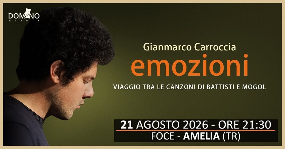 Evento Gianmarco Carroccia – EMOZIONI Locandina Gianmarco Carroccia – EMOZIONI - venerdì 21 agosto ore 21:30 - 23:30