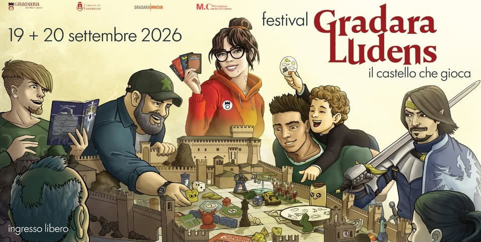 Evento Gradara Ludens Festival Il castello che gioca 19 e 20 Settembre Gradara (PU) Locandina Gradara Ludens Festival Il castello che gioca 19 e 20 Settembre Gradara (PU) - da sabato 19 settembre - domenica 20 settembre 2026 ore 10:00 ore 17:30