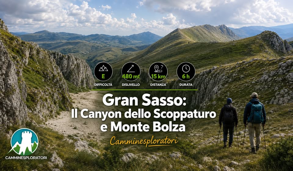 Evento Gran Sasso il Canyon dello Scoppaturo e Monte Bolza Locandina Gran Sasso il Canyon dello Scoppaturo e Monte Bolza - mercoledì 16 settembre ore 09:30 - 11:30