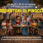 Immagine evento I laboratori di Pinocchio a Rimini (RN) I laboratori di Pinocchio a Rimini (RN) il 6 agosto - 22 agosto 2026
