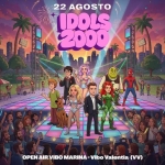 Immagine evento IDOLS 2000 – Vibo Marina, Vibo Valentia a Vibo Valentia (VV) May be pop art of text that says '22 AGOSTO IDOLS 2000 ኢታብበዬ DANGE JUST DANCE PXPERIENCE EXPERIENCE JUST OPEN AIR VIBO MARINA Vibo Valentia (VV) MUSIC MUSIC 經'