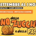 Immagine evento Il Regno delle Zucche e della Paglia a Campi Bisenzio (FI) May be a doodle of text that says 'DAL 26 SETTEMBRE AL 1 NOVEMBRE PARCO DI VILLA MONTALVO ΑΜPИ BISENZIO SCULTURE GIGANTI ZUCCHE PAGLIA SPETTACOLI GIOSTRE REGNO delle ZUCCHE e delLa PAGLIA'