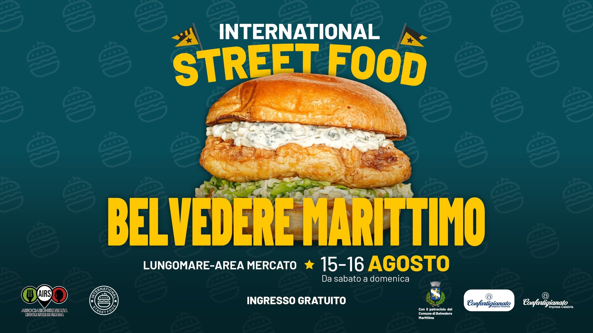 Evento International Street Food Belvedere Marittimo Locandina International Street Food Belvedere Marittimo - da sabato 15 agosto - domenica 16 agosto 2026 ore 18:00 ore 23:45