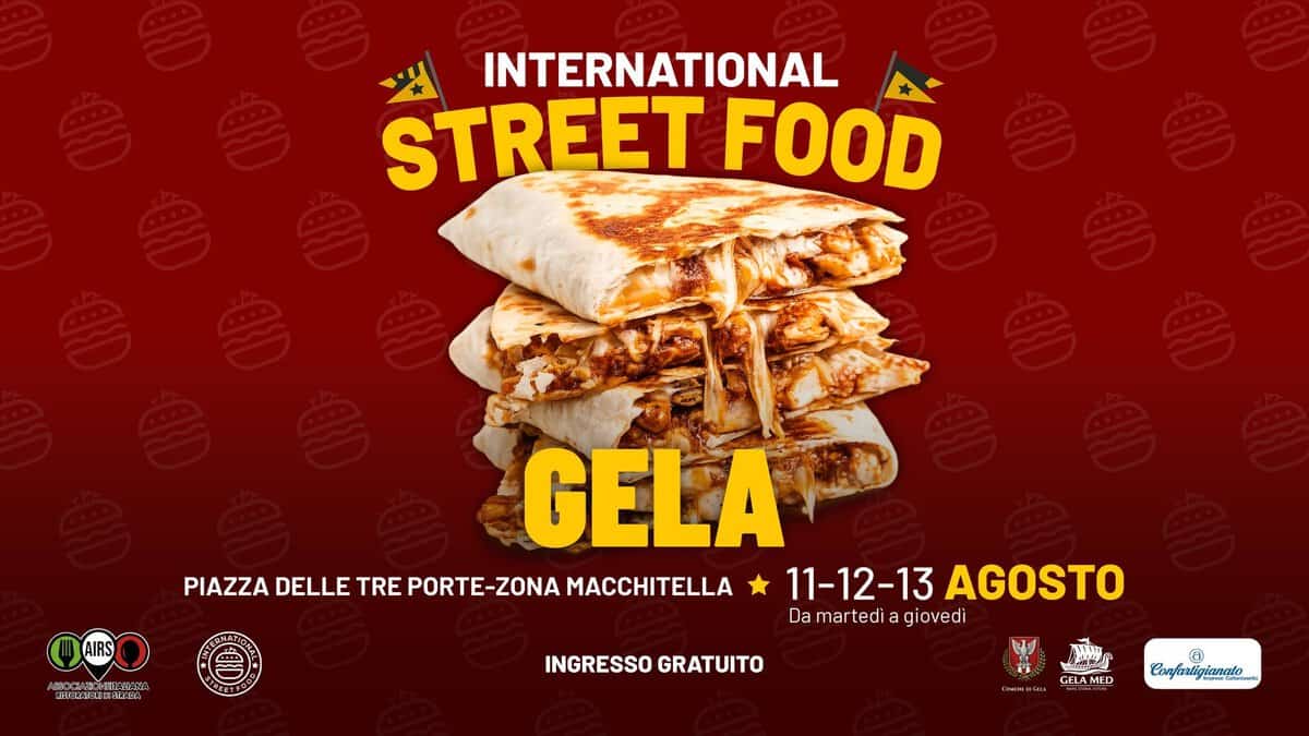 Evento International Street Food Gela Locandina International Street Food Gela - da martedì 11 agosto - giovedì 13 agosto 2026 ore 18:00 ore 23:45