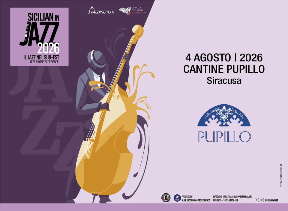 Evento Jazz & Wine Experience – Cantine Pupillo Locandina Jazz & Wine Experience – Cantine Pupillo - martedì 4 agosto ore 20:30 - 22:30