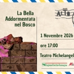 Immagine evento La Bella Addormentata nel Bosco – Teatro Michelangelo a Riccione (RN) May be a doodle of text that says 'La Bella Addormentata nel Bosco www. SU: ONLINE PREVENDITA music ALDAFanTa ALL FanTa TEaTRO 1 Novembre 2026 ore 17:00 Teatro Michelangelo -Modena RegioneEmilia-Romagna MICHELANGELO ICHELANGELO TEATRO'