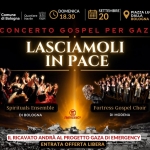 Immagine evento Lasciamoli In Pace – Concerto Gospel Per Gaza a Bologna (BO) Lasciamoli In Pace - Concerto Gospel Per Gaza a Bologna (BO) il 20 settembre 2026