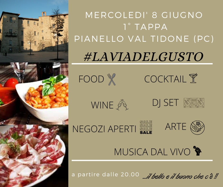Evento laviadelgusto Locandina laviadelgusto - mercoledì 8 giugno ore 20:00 - 22:00