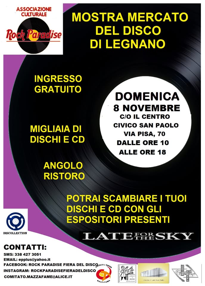 Evento Legnano – Domenica 9 Novembre , Mostra Mercato Del Disco E Cd Per Hobbisti Locandina Legnano – Domenica 9 Novembre , Mostra Mercato Del Disco E Cd Per Hobbisti - domenica 8 novembre ore 10:00 - 18:00