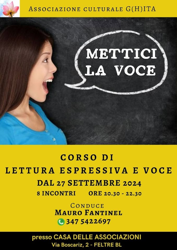 Evento Lettura Espressiva e Voce Narrativa Locandina Lettura Espressiva e Voce Narrativa - venerdì 27 settembre ore 20:30 - 22:30