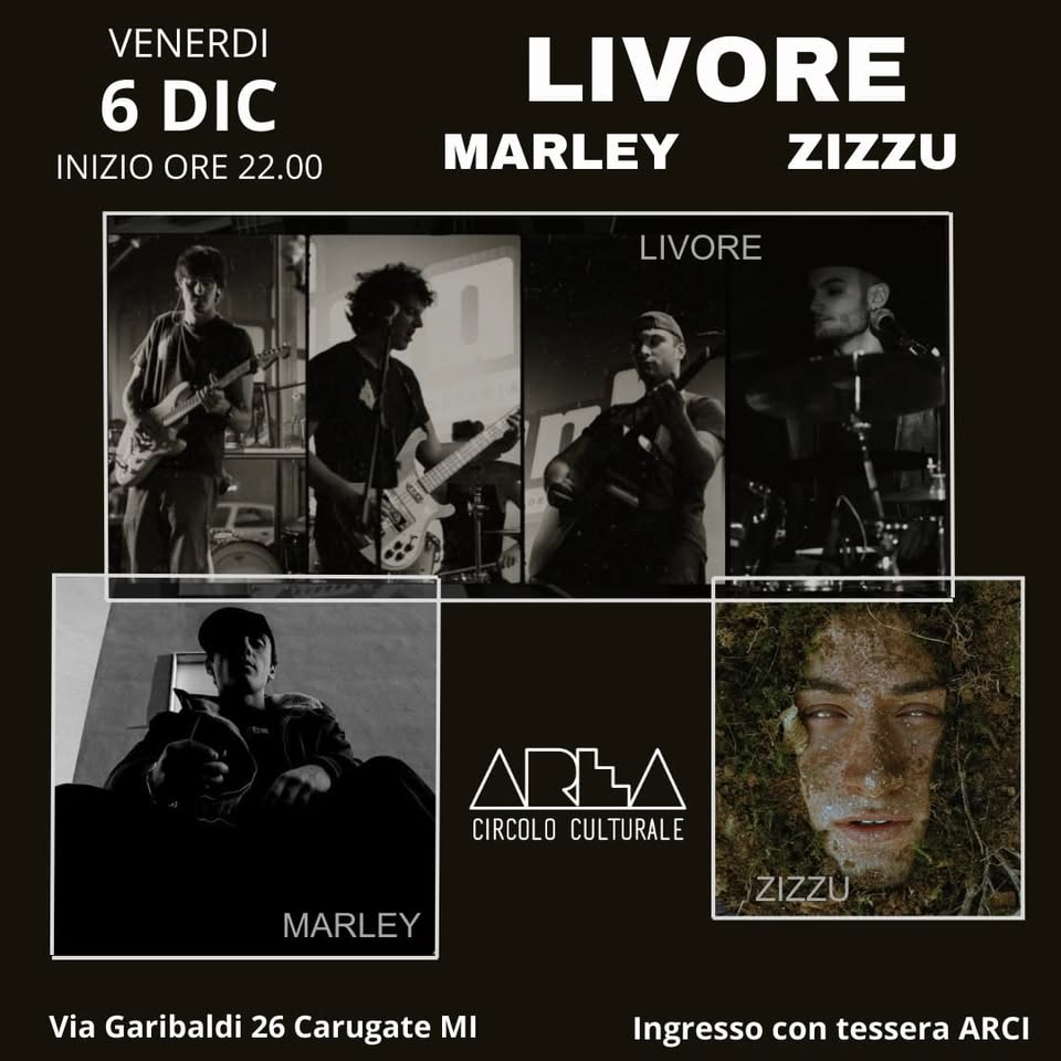 Evento Livore Marley Zizzu Locandina Livore Marley Zizzu - venerdì 6 dicembre ore 21:30 - 23:30