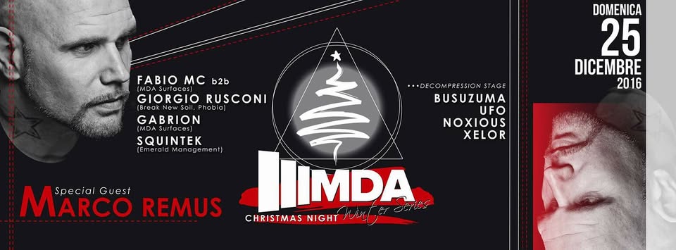 Evento Marco Remus christmas night @MDA Donna Omaggio Locandina Marco Remus christmas night @MDA Donna Omaggio - domenica 25 dicembre ore 22:00 - 04:00