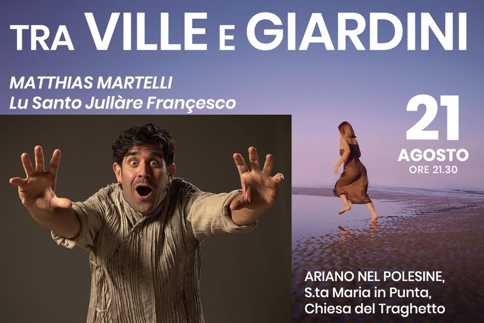 Evento Matthias Martelli Lu Santo Jullàre Françesco Locandina Matthias Martelli Lu Santo Jullàre Françesco - venerdì 21 agosto ore 21:30 - 23:30
