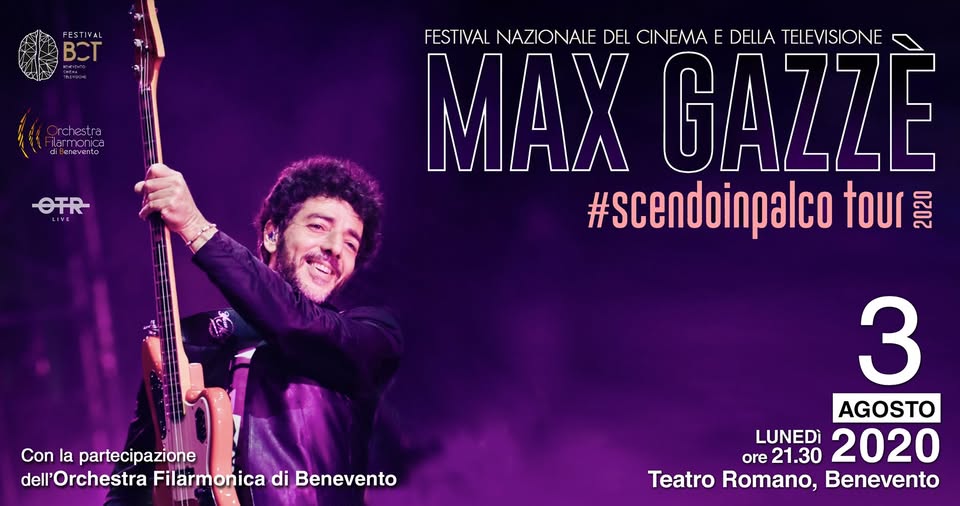 Evento Max Gazzè – Benevento scendoinpalcotour 2020 Locandina Max Gazzè – Benevento scendoinpalcotour 2020 - lunedì 3 agosto ore 21:30 - 00:00