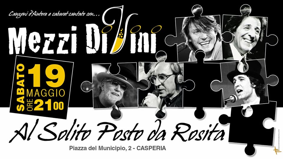 Evento MezzidiVini Al Solito Posto Locandina MezzidiVini Al Solito Posto - sabato 19 maggio ore 21:00 - 23:55
