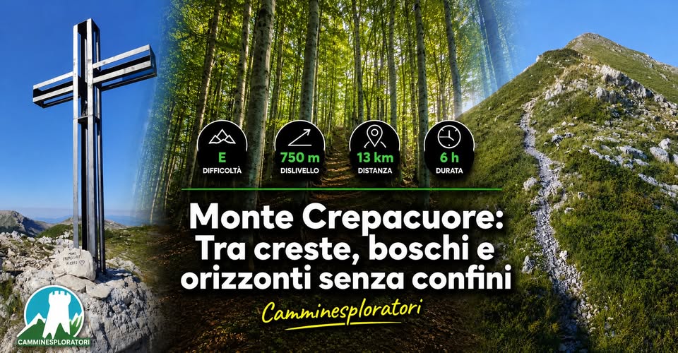 Evento Monte Crepacuore Tra creste, boschi e orizzonti senza confini Locandina Monte Crepacuore Tra creste, boschi e orizzonti senza confini - mercoledì 30 settembre ore 09:30 - 11:30