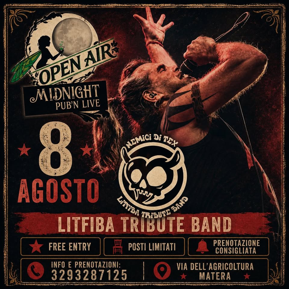 Evento Nemici Di Tex – Litfiba Tribute Locandina Nemici Di Tex – Litfiba Tribute - sabato 8 agosto ore 22:15 - 00:15