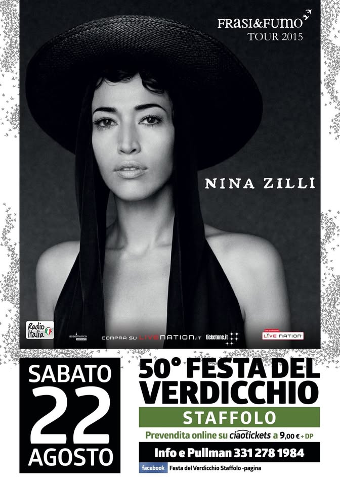 Evento Nina Zilli – 50 Festa Del Verdicchio – Sabato 22 Agosto Locandina Nina Zilli – 50 Festa Del Verdicchio – Sabato 22 Agosto - giovedì 20 agosto ore 17:00 - 19:00