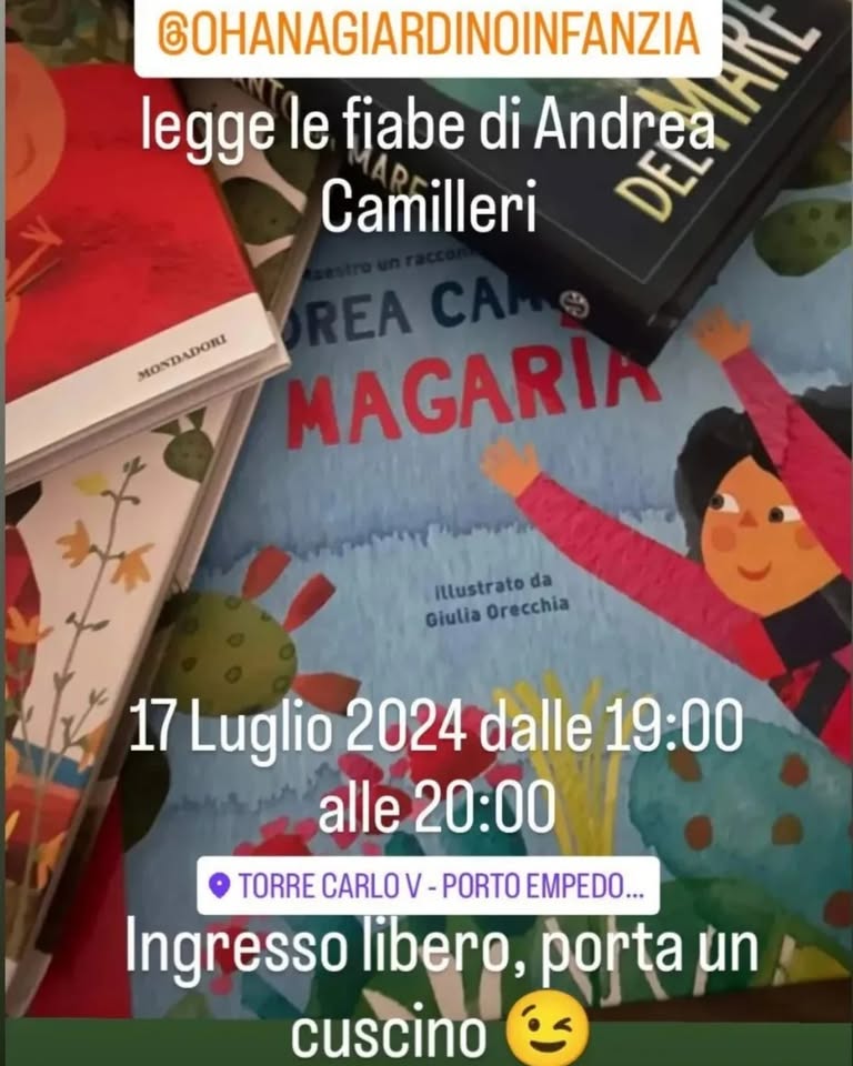 Evento Ohana legge le “Fiabe per Picciriddi” di Andrea Camilleri Locandina Ohana legge le “Fiabe per Picciriddi” di Andrea Camilleri - mercoledì 17 luglio ore 19:00 - 20:00