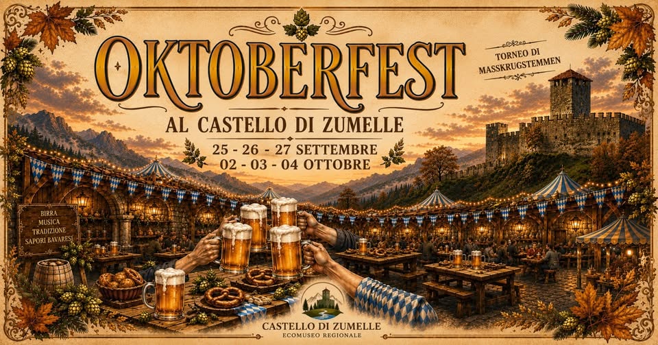 Evento Oktobefest Locandina Oktobefest - da venerdì 2 ottobre - domenica 4 ottobre 2026 ore 18:00 ore 15:00