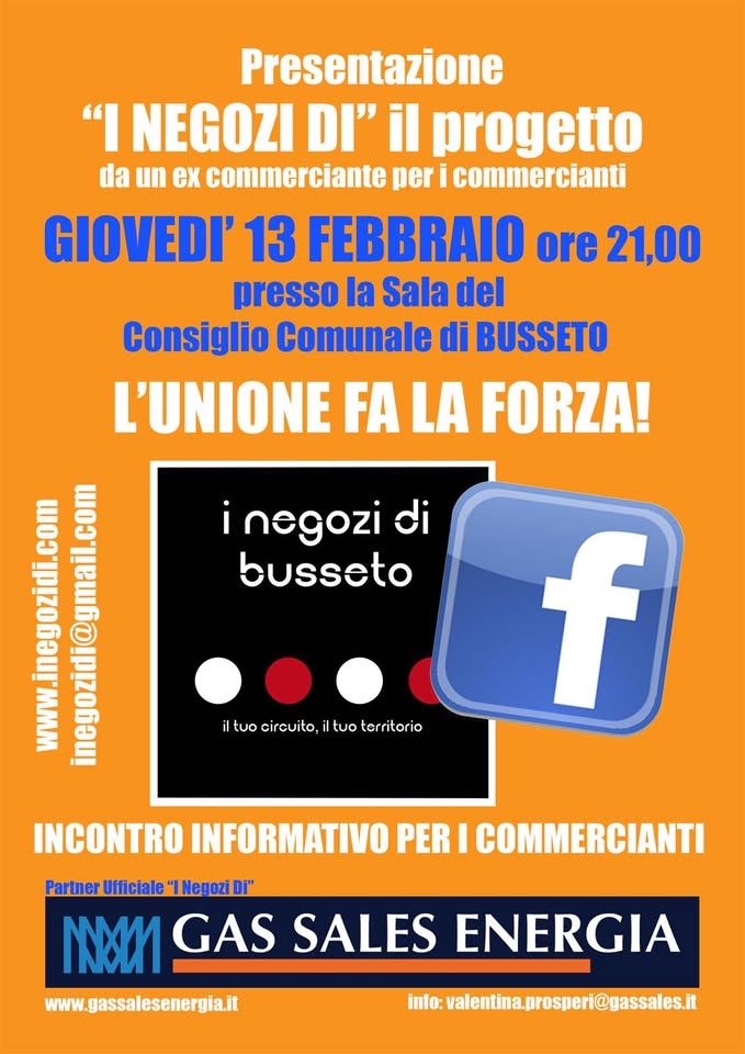 Evento Presentazione “I Negozi di” Locandina Presentazione “I Negozi di” - giovedì 20 febbraio ore 21:00 - 00:00