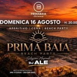 Immagine evento Prima Baia Chiosco Domenica 16 Agosto h. 20.00 Aperitivo Cena Beach Party Dj Ale a Caorle (VE) Prima Baia Chiosco Domenica 16 Agosto h. 20.00 Aperitivo Cena Beach Party Dj Ale a Caorle (VE) il 16 agosto 2026