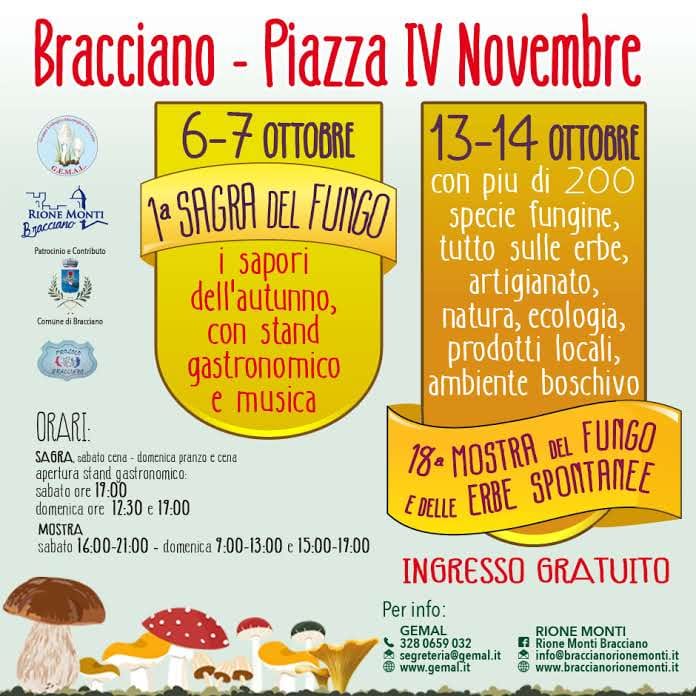 Evento Prima Sagra del Fungo Locandina Prima Sagra del Fungo - da sabato 6 ottobre - domenica 7 ottobre 2018 ore 18:30 ore 23:00