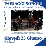 Immagine evento Quartetto Sineforma – “Paesaggi Sonori” a Montegranaro (FM) Quartetto Sineforma - "Paesaggi Sonori" a Montegranaro (FM) il 25 giugno 2026